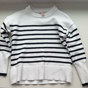 Striped White and Black Women's Sweater
